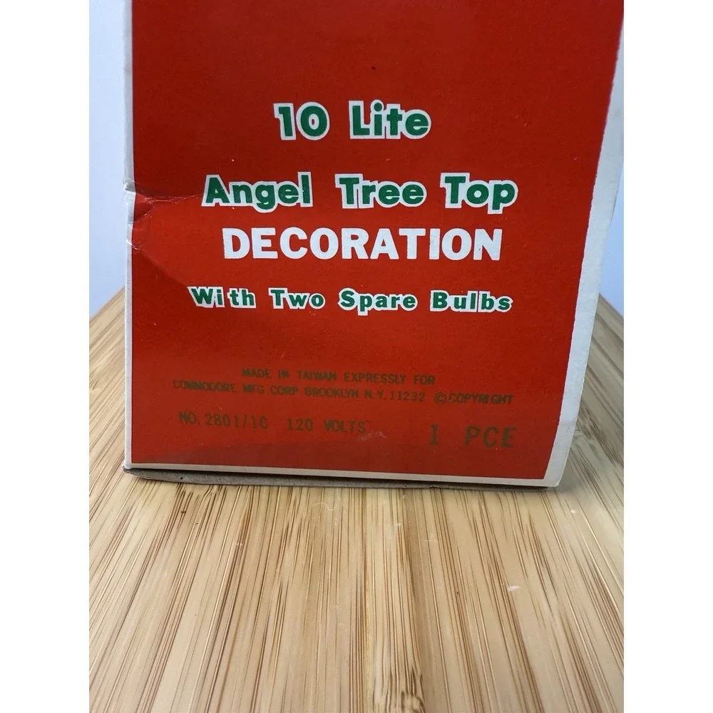 Vtg Angel Tree Topper Xmas Lights Retro Window Tabletop Angel 1970's Read